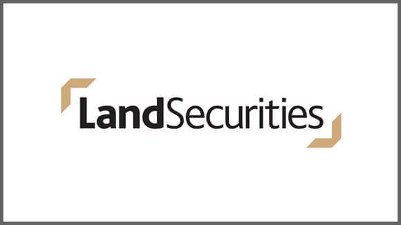 land securities black logo with gold frames
