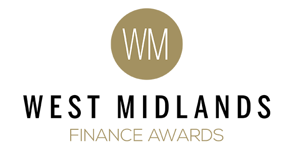 West Midlands Finance Awards writing with a black background and a gold boarder