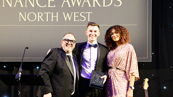 Daniel Orwin, Franke, winning Finance Director of the Year £25-100m at the 2018 Finance Awards North West
