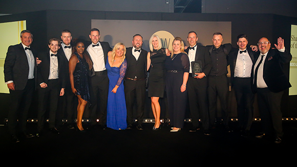 Mediacom winning highly commended team of the year (large) at the 2018 Finance Awards North West