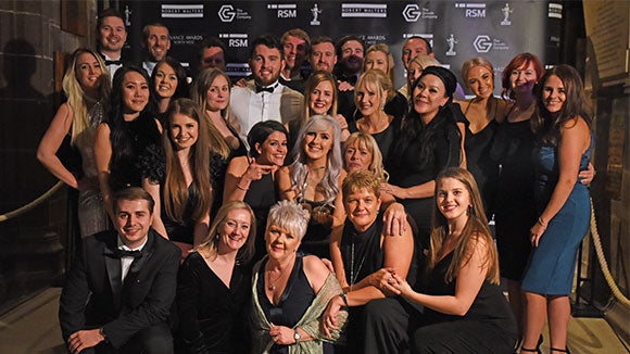 AO.com winning large team of the year at the 2018 Finance Awards North West