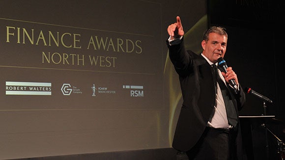 Dave Bryon Hosting the Finance Awards North West 2018
