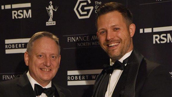 John Hammond, East Coast Concepts Ltd, winning Finance Director of the Year less than £25m at the 2018 Finance Awards North West