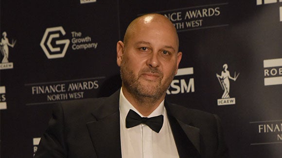 Michael Hughes, EG Group, winning Finance Director of the Year £100m at the 2018 Finance Awards North West