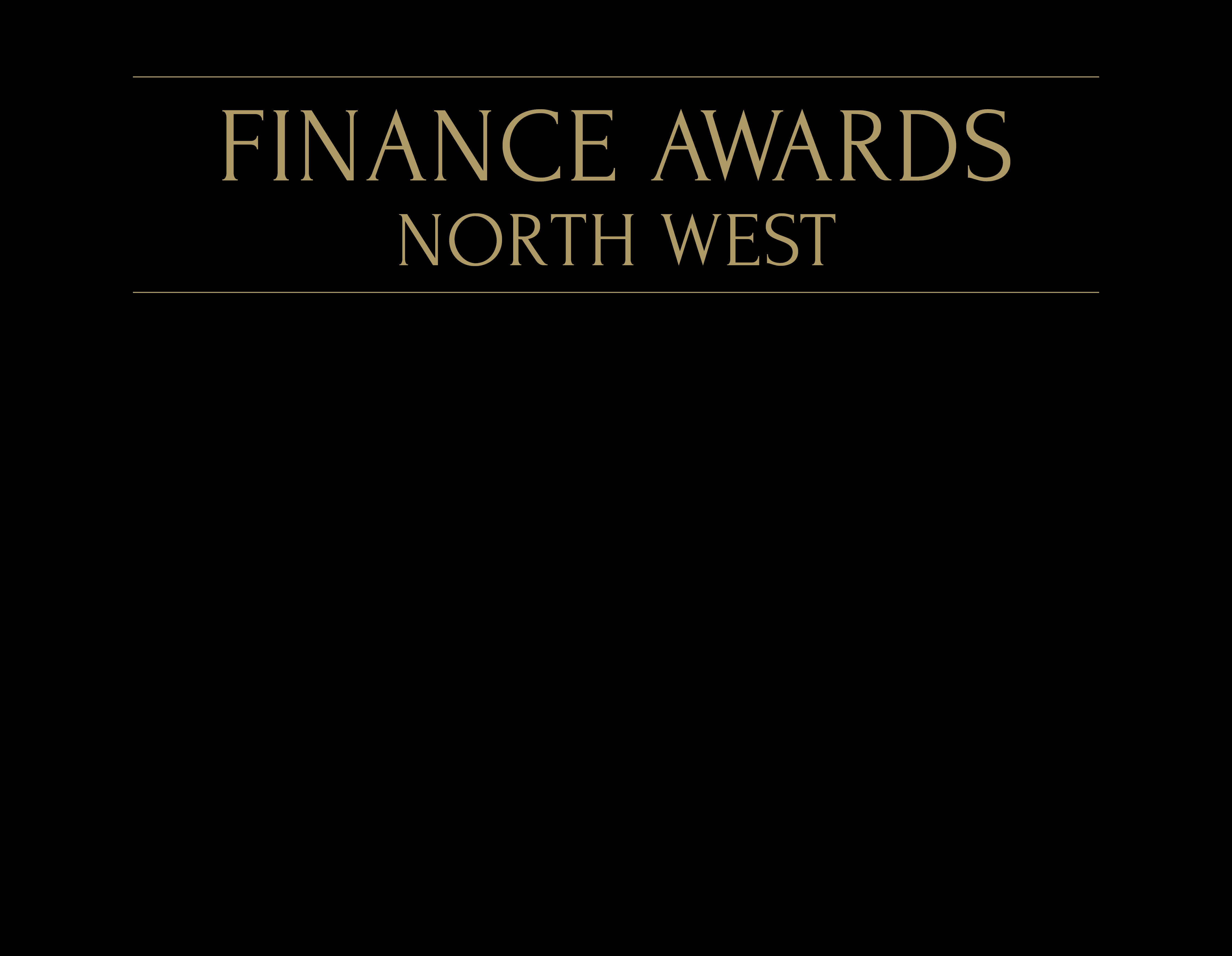 Finance Awards North West logo with black banner