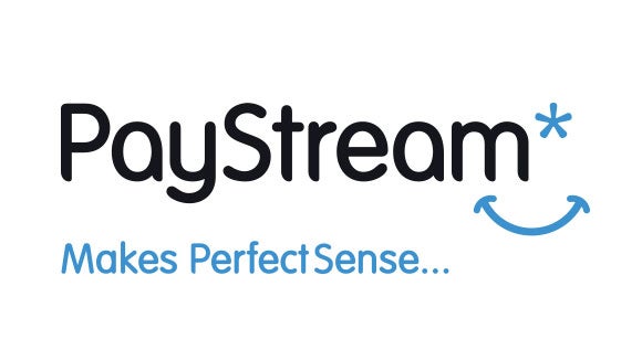 PayStream logo black and blue