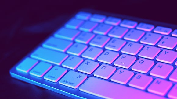 keyboard with purple light