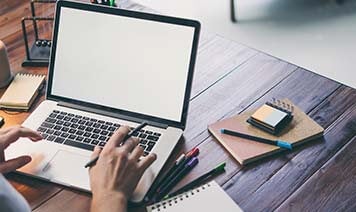 laptop and notepad