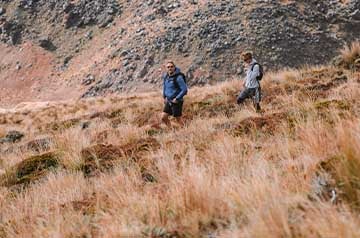 two men hiking