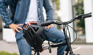 Man sitting on bicycle